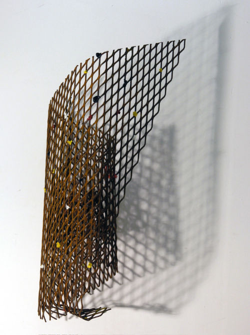 Object V, rusted metal and oils, 2008